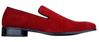 Mens Slip On Suede Driving Loafers Shoes Leather Smart Casual Red Blue Black