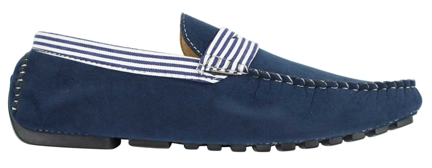 Mens Suede Deck Boat Shoes Stripe Slip On Summer Smart Casual Italian