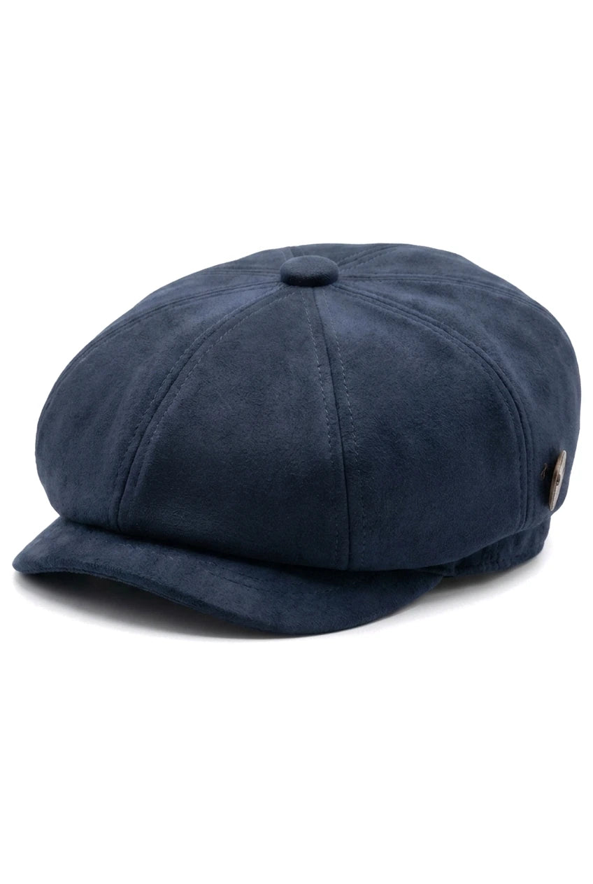 Męska czapka zamszowa Vintage 8-Panel Classic Gatsby Baker Boy – granatowa