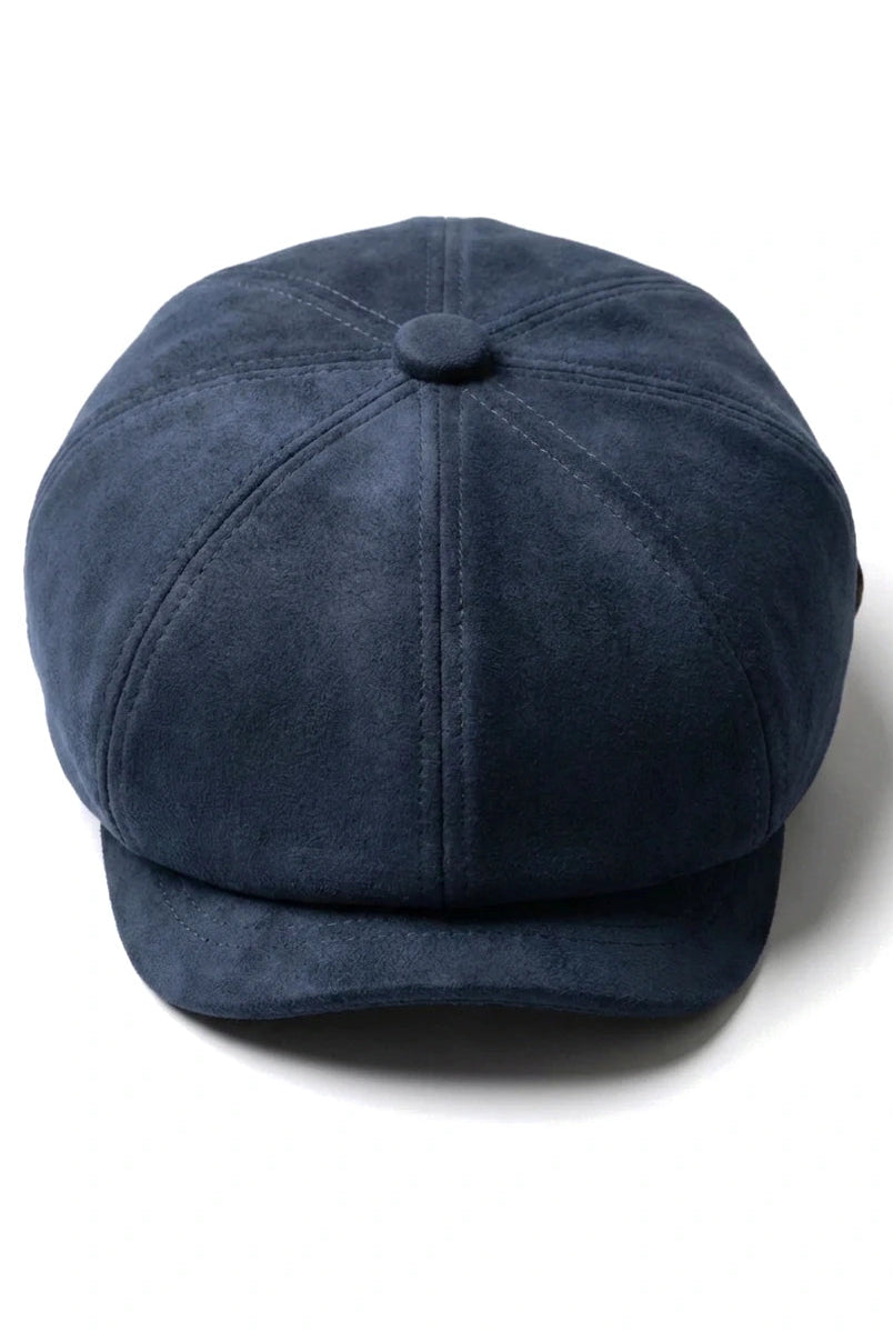 Męska czapka zamszowa Vintage 8-Panel Classic Gatsby Baker Boy – granatowa