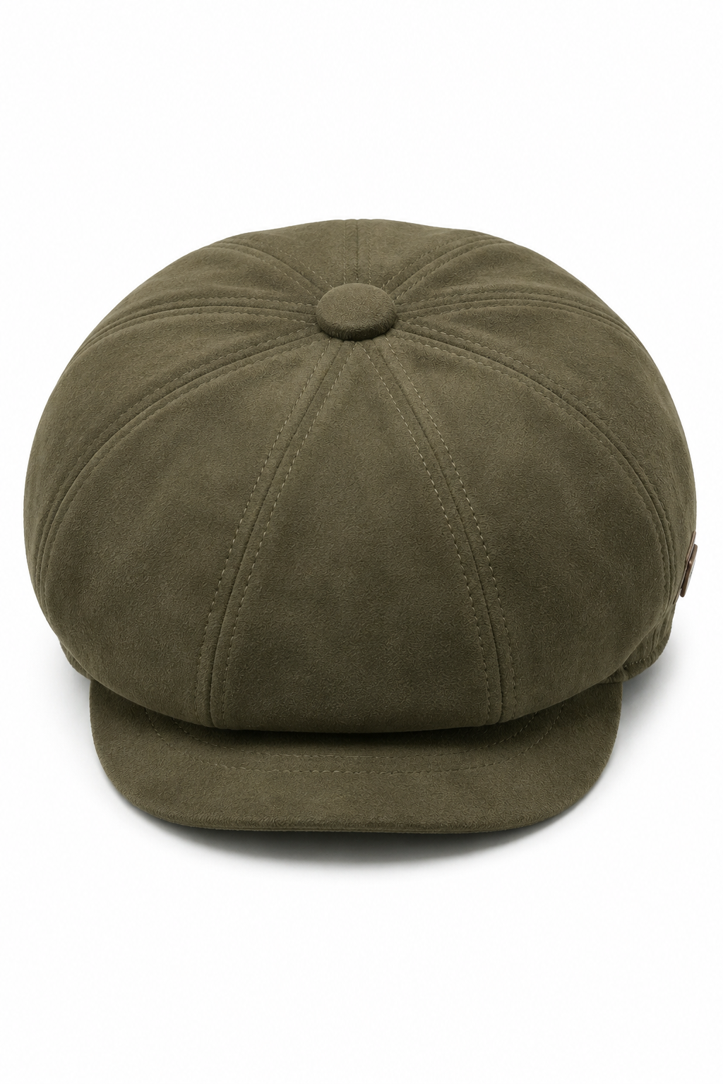 Męska czapka zamszowa Vintage 8-Panel Classic Gatsby Baker Boy - Oliwkowa