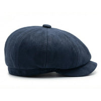 Męska czapka zamszowa Vintage 8-Panel Classic Gatsby Baker Boy – granatowa