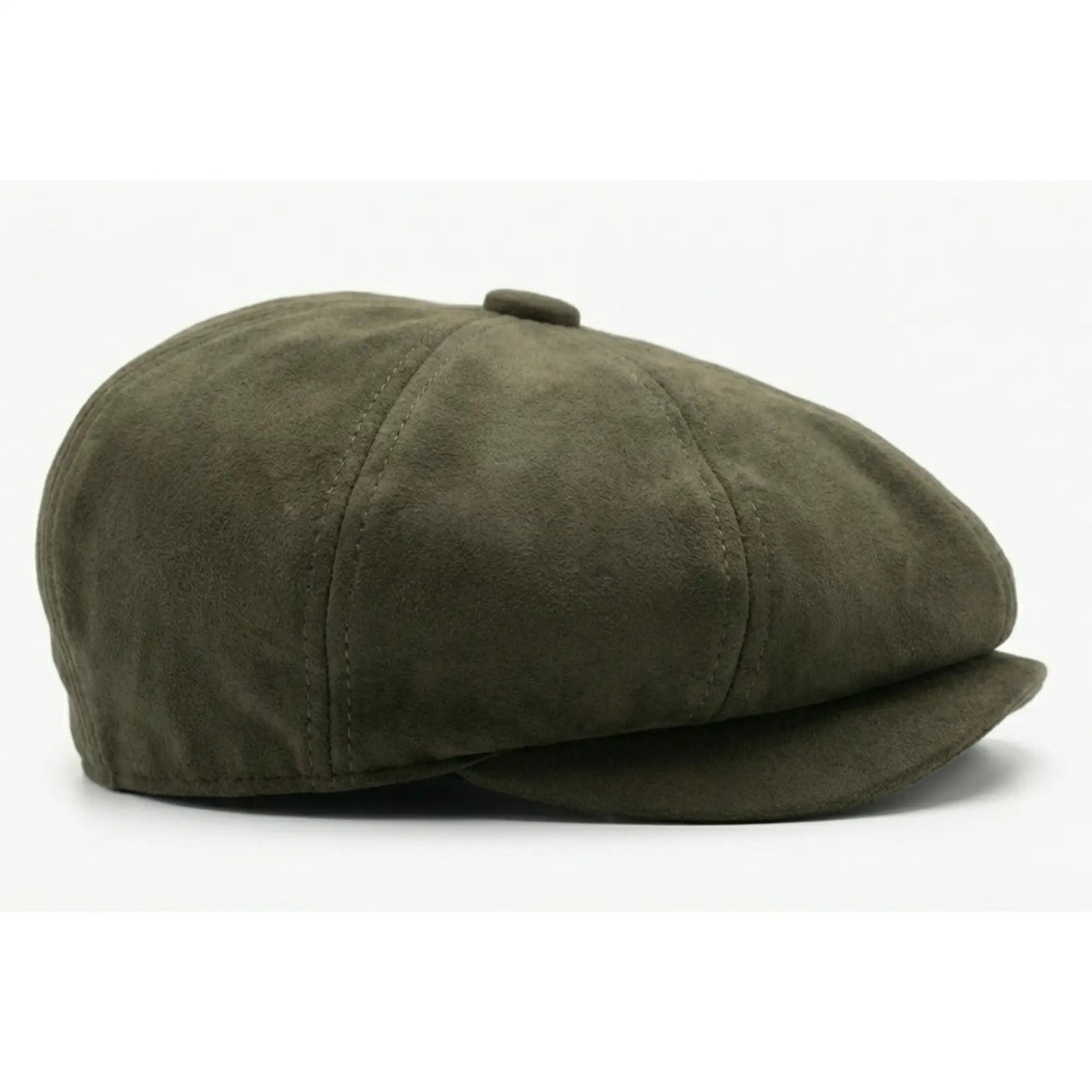 Męska czapka zamszowa Vintage 8-Panel Classic Gatsby Baker Boy - Oliwkowa
