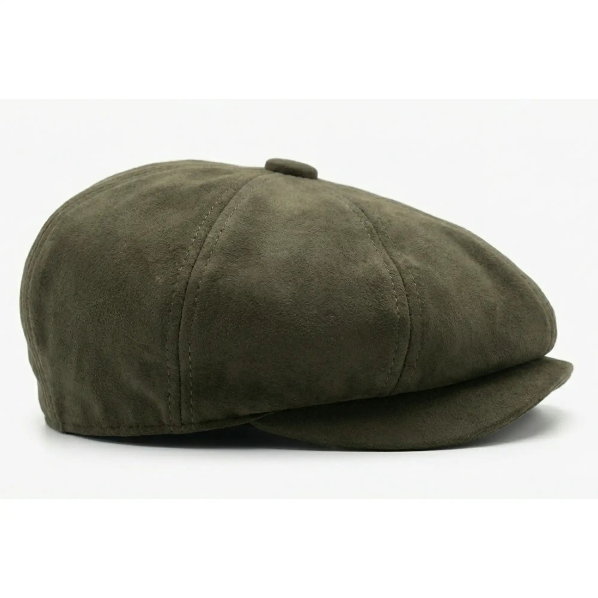 Męska czapka zamszowa Vintage 8-Panel Classic Gatsby Baker Boy - Oliwkowa