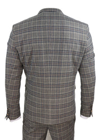 Mens Grey Сheckered 3 Piece Suit