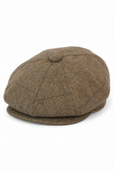 Czapka męska Peaky Blinders z tweedu w kratkę