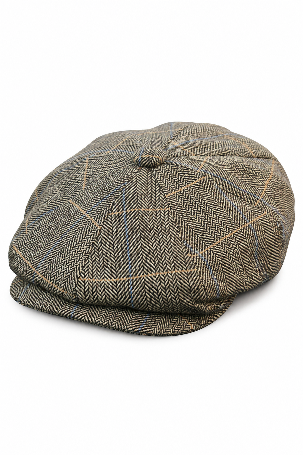 Czapka męska Peaky Blinders z tweedu w kratkę