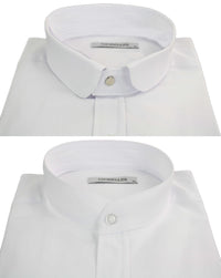Mens White Nehru Collar Shirt + Removable Collar