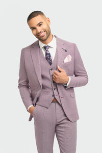 Miami - Męska różowa, dopasowana letnia marynarka