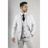 Miller - Men's Grey Checked Plaid Tailored Fit 3 Piece Suit