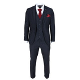 Parker - Men's Navy 3 Piece Tailored Fit Wedding Suit