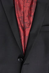 Paul Andrew Parker - Męski 3-częściowy garnitur w kolorze czarnym, dopasowany, klasyczny, na pogrzeb i żałobę