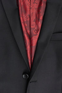 Paul Andrew Parker - Męski 3-częściowy garnitur w kolorze czarnym, dopasowany, klasyczny, na pogrzeb i żałobę