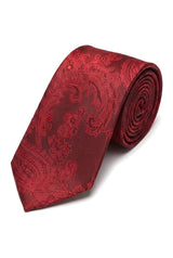 Zestaw prezentowy z krawatem w stylu paisley, spinkami do mankietów i kieszonką, krawatem satynowym w kwiaty