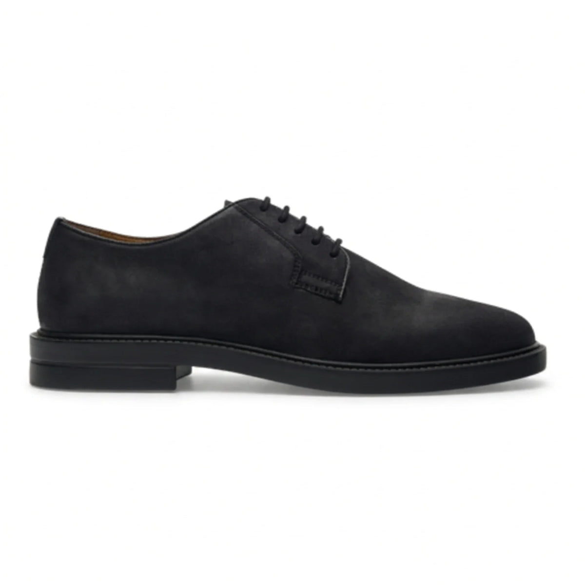 Pedro - Męskie, czarne, zamszowe, matowe, sznurowane buty typu derby