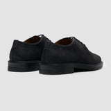 Pedro - Męskie, czarne, zamszowe, matowe, sznurowane buty typu derby