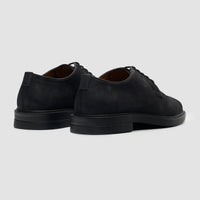 Pedro - Męskie, czarne, zamszowe, matowe, sznurowane buty typu derby