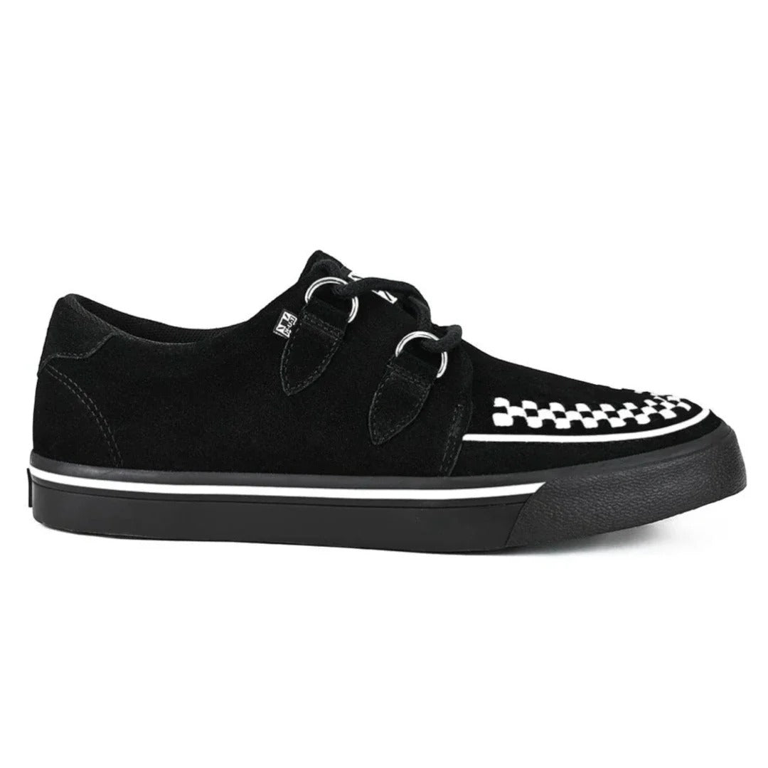 Szpiczaste buty sportowe Creeper w kolorze czarno-białym z zamszu na platformie