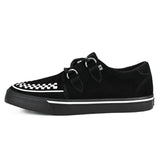 Szpiczaste buty sportowe Creeper w kolorze czarno-białym z zamszu na platformie