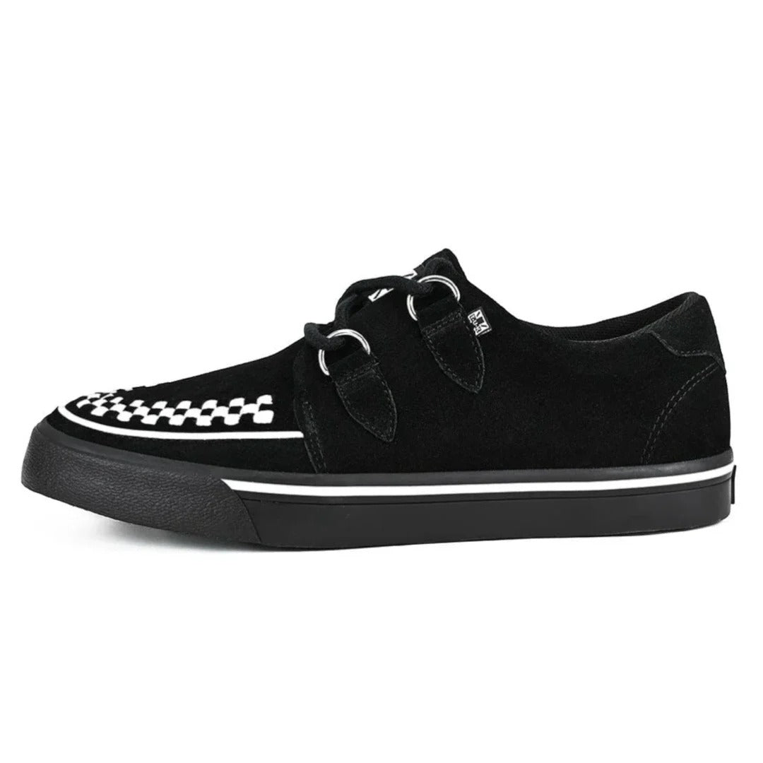 Szpiczaste buty sportowe Creeper w kolorze czarno-białym z zamszu na platformie
