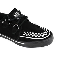 Szpiczaste buty sportowe Creeper w kolorze czarno-białym z zamszu na platformie