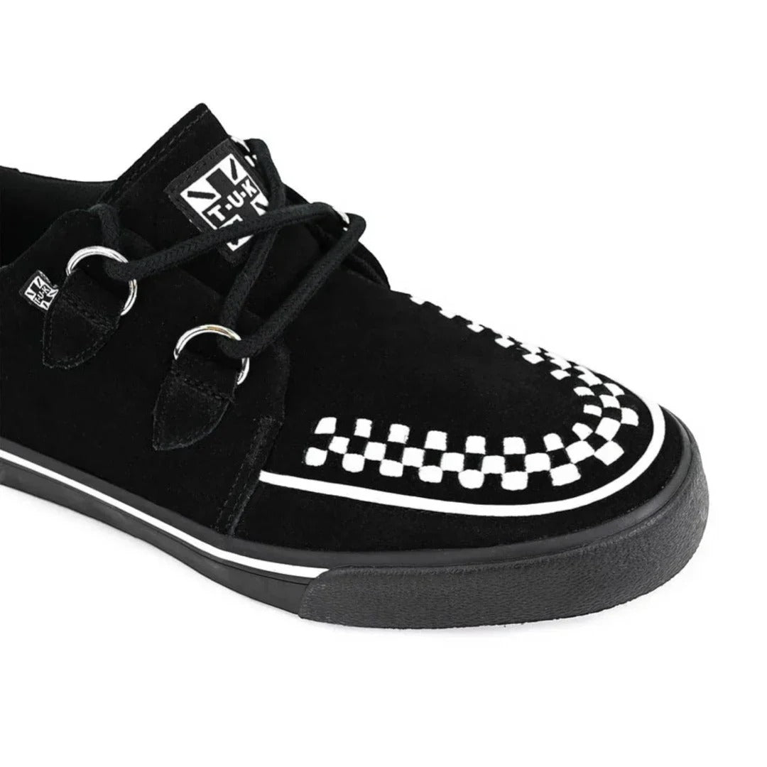 Szpiczaste buty sportowe Creeper w kolorze czarno-białym z zamszu na platformie