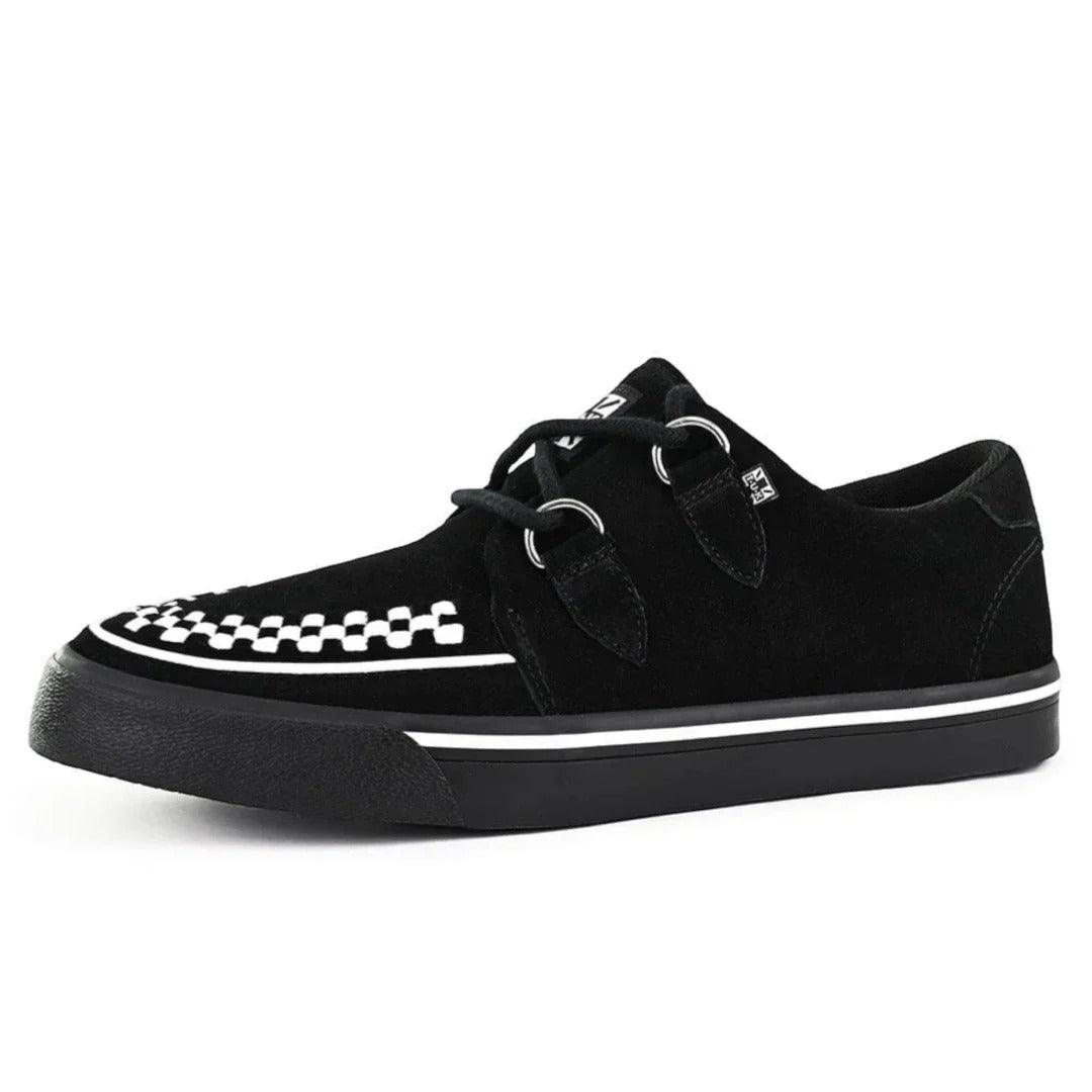 Szpiczaste buty sportowe Creeper w kolorze czarno-białym z zamszu na platformie