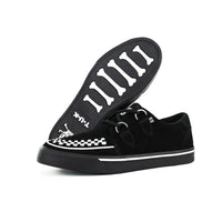 Szpiczaste buty sportowe Creeper w kolorze czarno-białym z zamszu na platformie