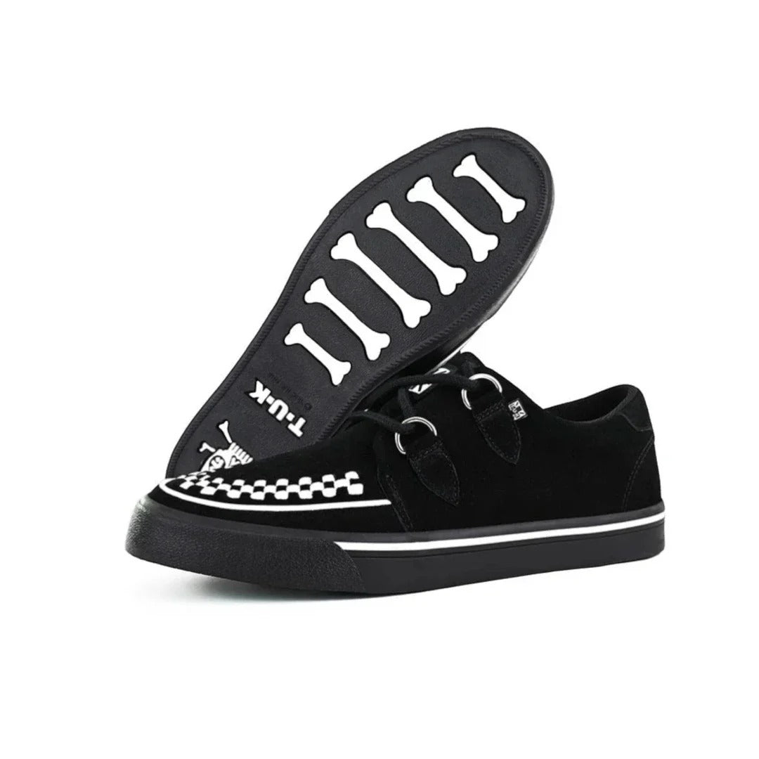 Szpiczaste buty sportowe Creeper w kolorze czarno-białym z zamszu na platformie