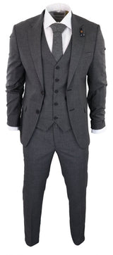 Dark-Grey Sheppard's Check 3 Piece Suit - RK20-12