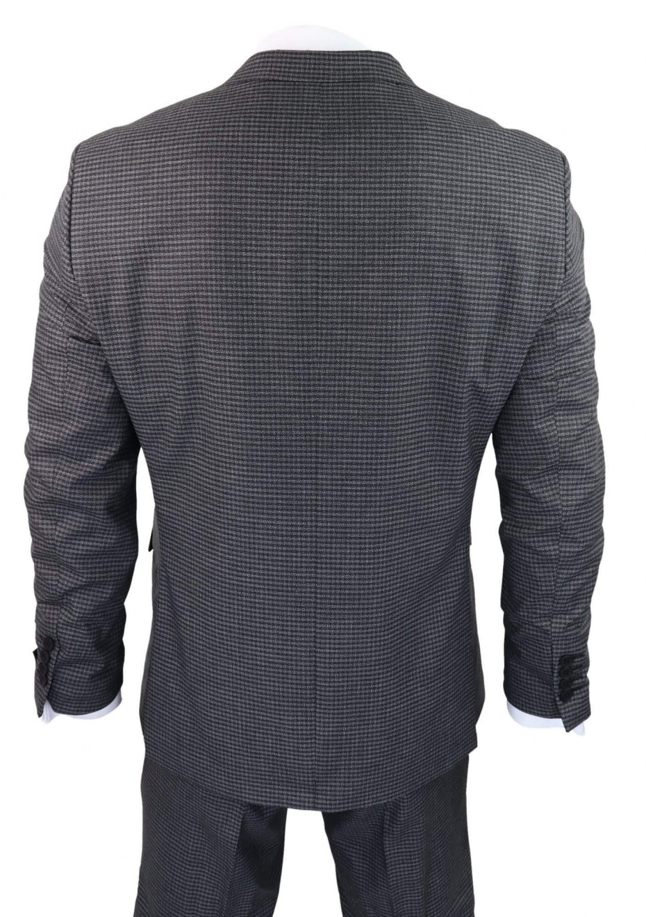 Dark-Grey Sheppard's Check 3 Piece Suit - RK20-12