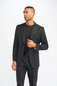 Roberto - Męska marynarka w czarne paski Shadow Tailored Fit
