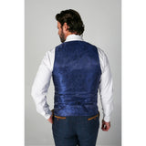 Scott - Men's Blue Tweed Checked Waistcoat
