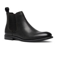 Sergio - Men's Black Slip On Leather Chelsea Boots