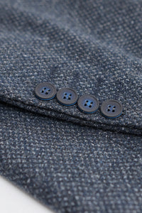 Męski 3-częściowy garnitur granatowy z dwurzędową kamizelką