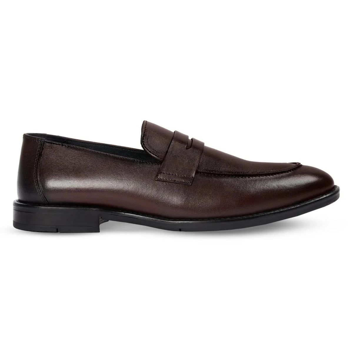 Ted - Brązowe, klasyczne, skórzane, męskie mokasyny typu „Moc Toe”