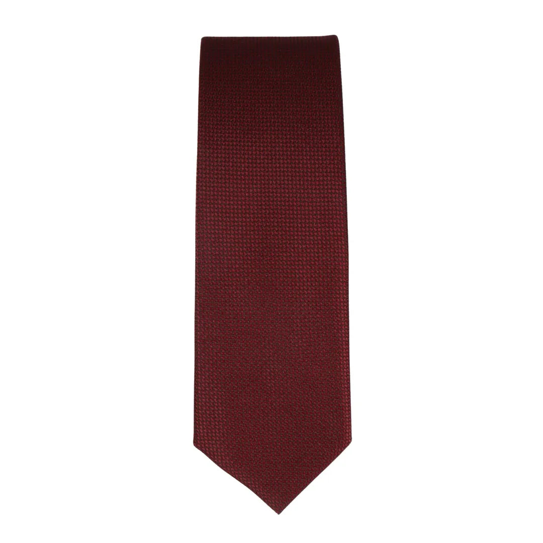 Men's Tie Pocket Sqaure Set Formal Solid Necktie - Wine