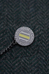 Thomas - Męska marynarka tweedowa w kolorze oliwkowo-zielonym w klasyczną jodełkę