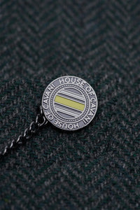 Thomas - Męska marynarka tweedowa w kolorze oliwkowo-zielonym w klasyczną jodełkę