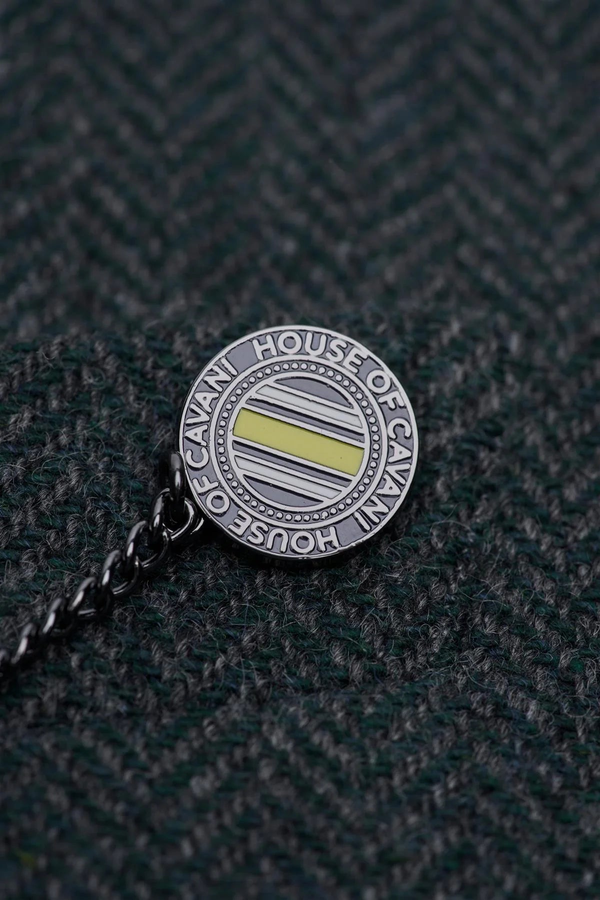 Thomas - Męska marynarka tweedowa w kolorze oliwkowo-zielonym w klasyczną jodełkę