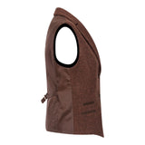 WS-12 - Damska tweedowa kamizelka garniturowa z wełny w jodełkę w kolorze rdzawobrązowym