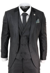 Mens 3 Piece Charcoal Grey Suit