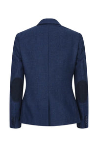 Womens Tweed Herringbone blazer Navy 1920s Vintage Tailored Classic Smart