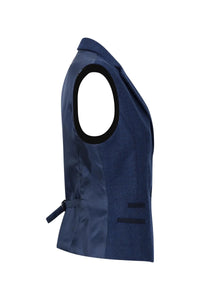 Womens Tweed Herringbone waistcoat Navy Blue 1920s Vintage Classic Gatsby Blinders